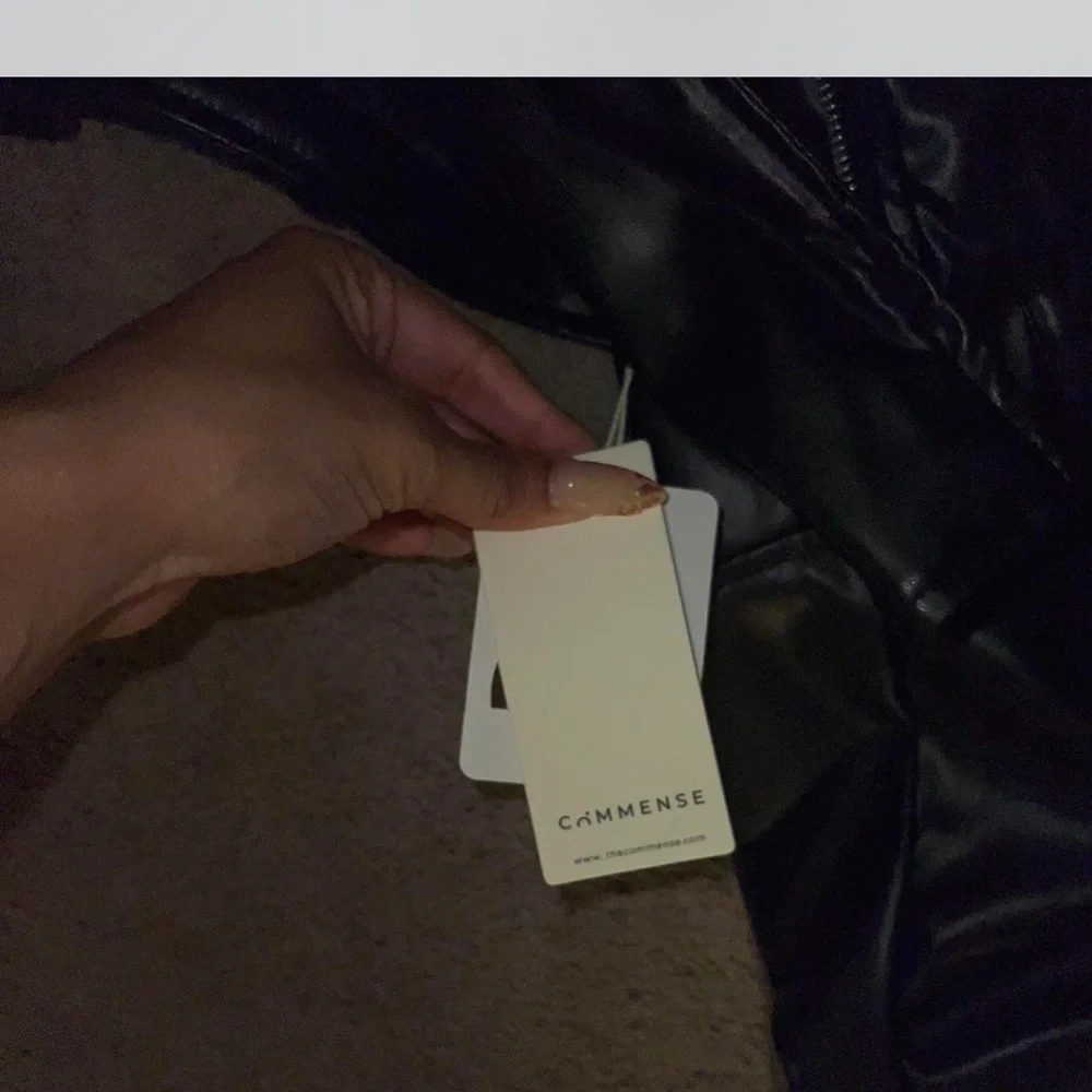 Commense Black Leather Jacket - Picture 3 of 5